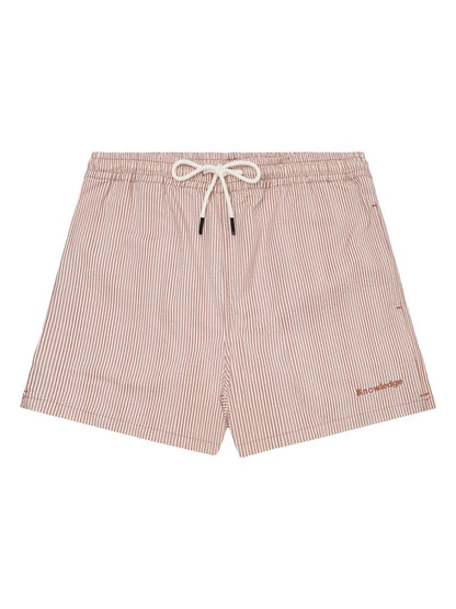 Mid-Thigh Stripe Seersucker Swimshorts-Ocs Blended