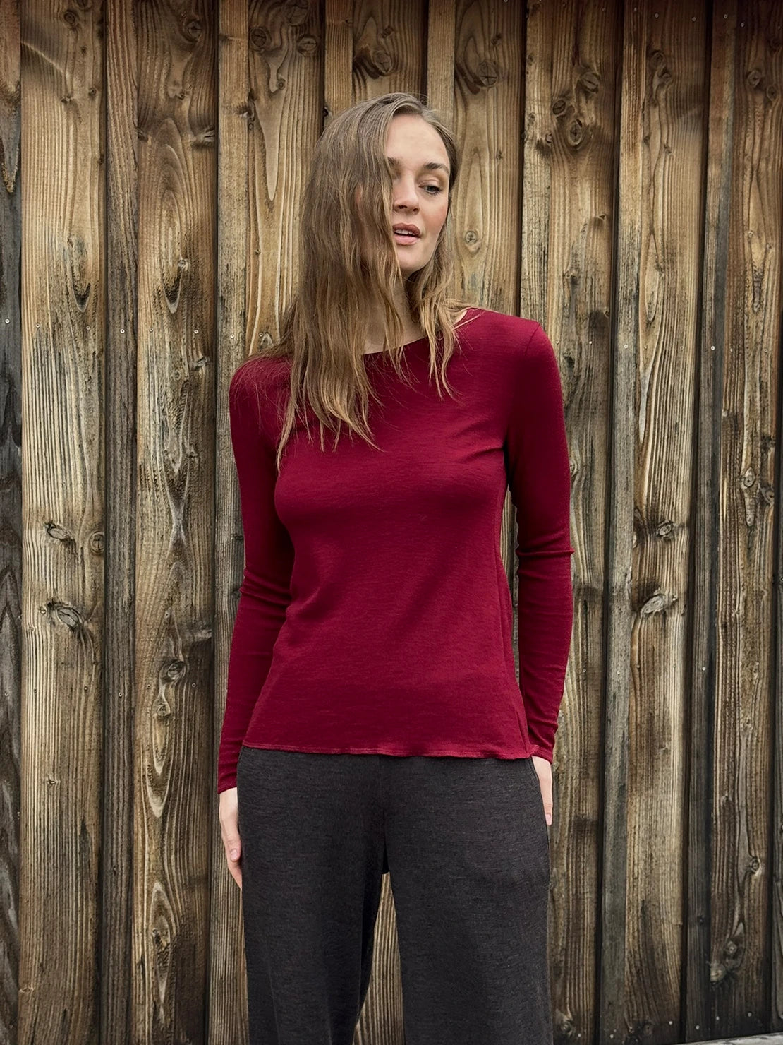 Shirt Wolle Plain