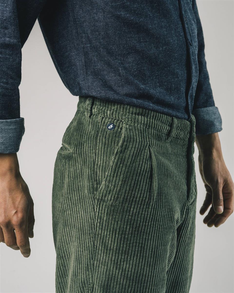 Corduroy Pleated Chino Stone