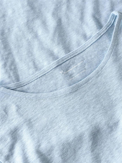 Loose Fold Up Linen T-Shirt