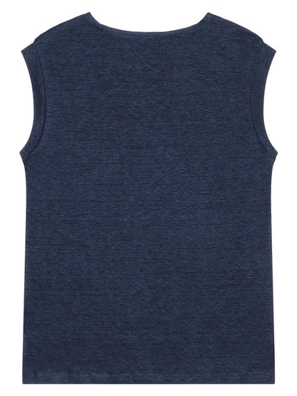 Loose Fold Up Linen T-Shirt