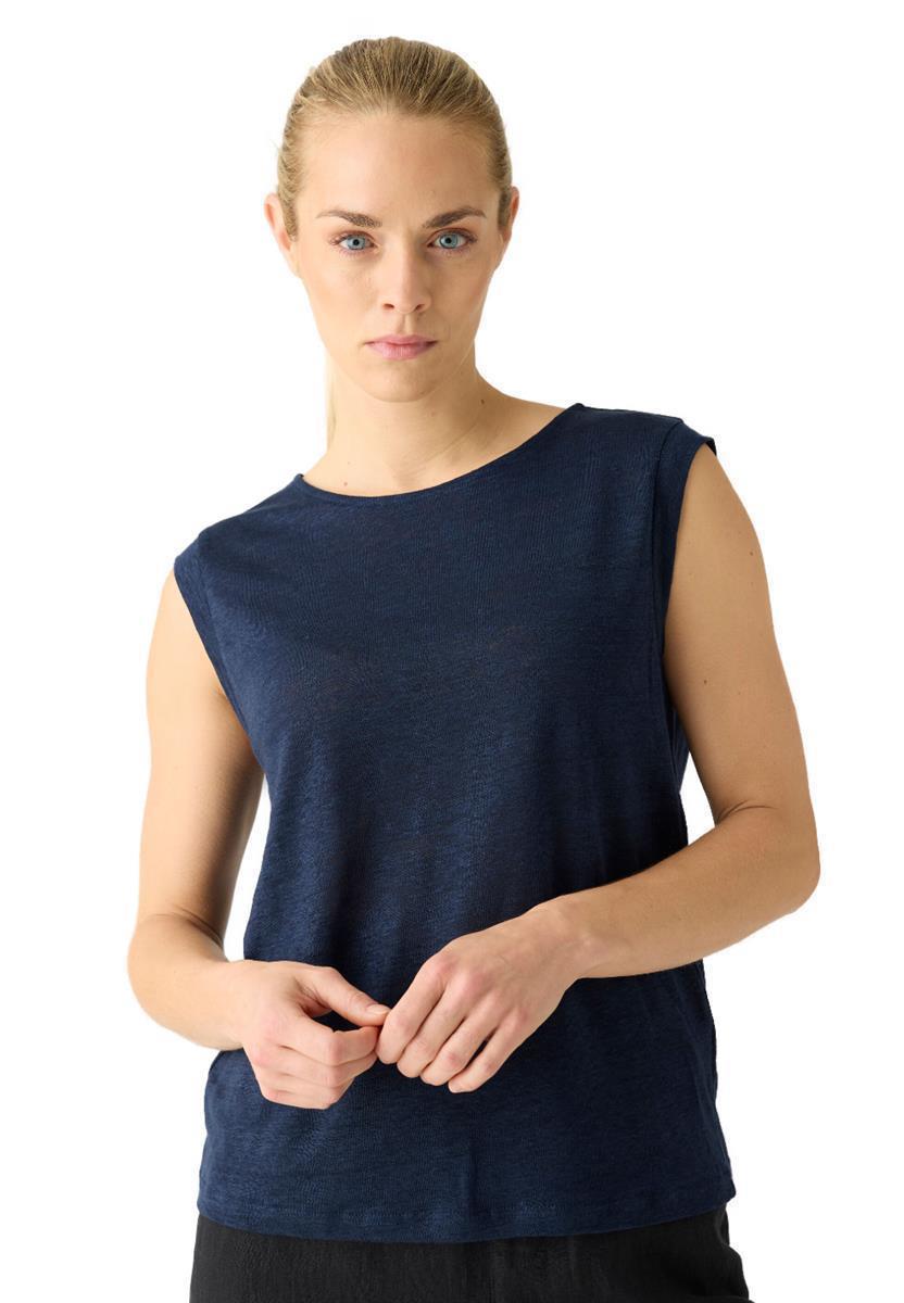 Loose Fold Up Linen T-Shirt