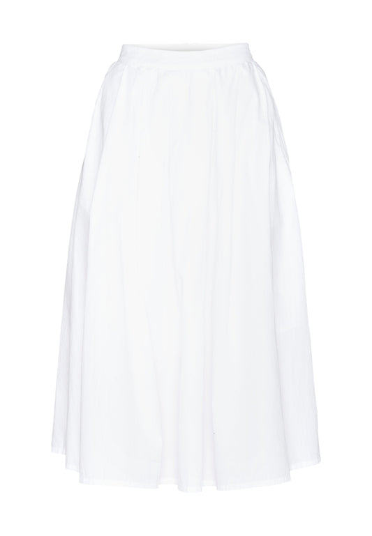 Poplin Pleated Mid-Length Skirt