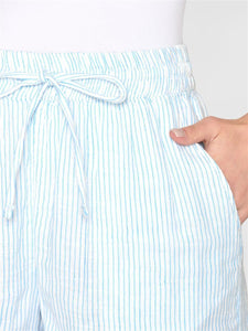 Posey Wide Mid-Rise Double Faced Stripe Shorts