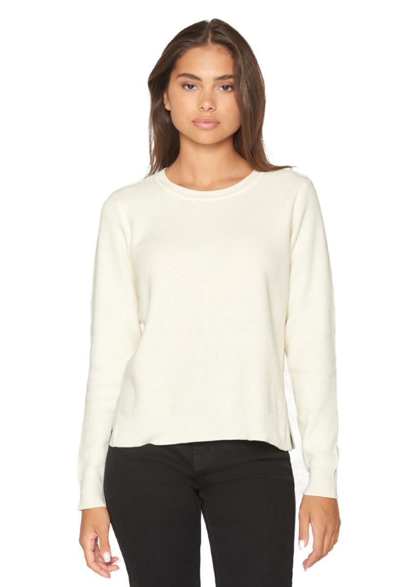 Regular Cotton Racking Stich Crew Neck Knit W. Slit