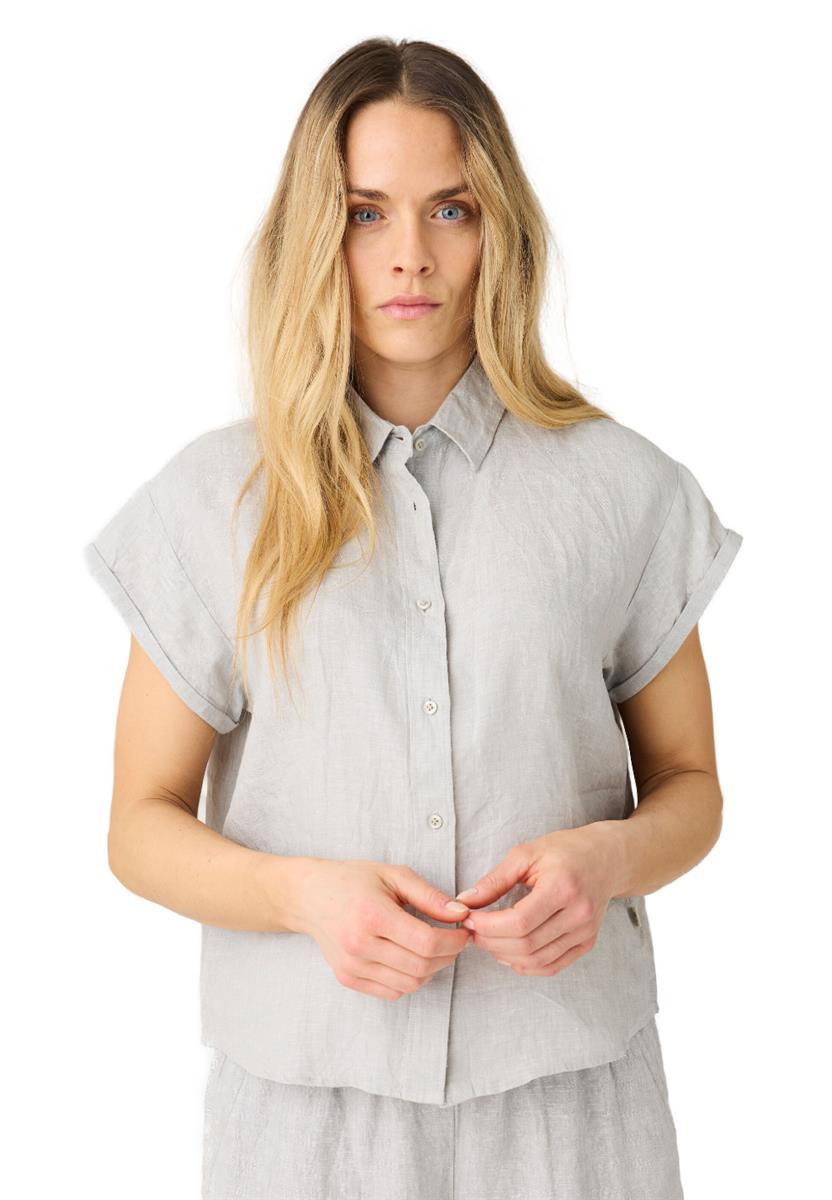 Aster Fold Up Short Sleeve Linen Shirt