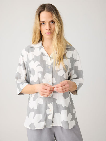 Linen-Mix Printed Shirt