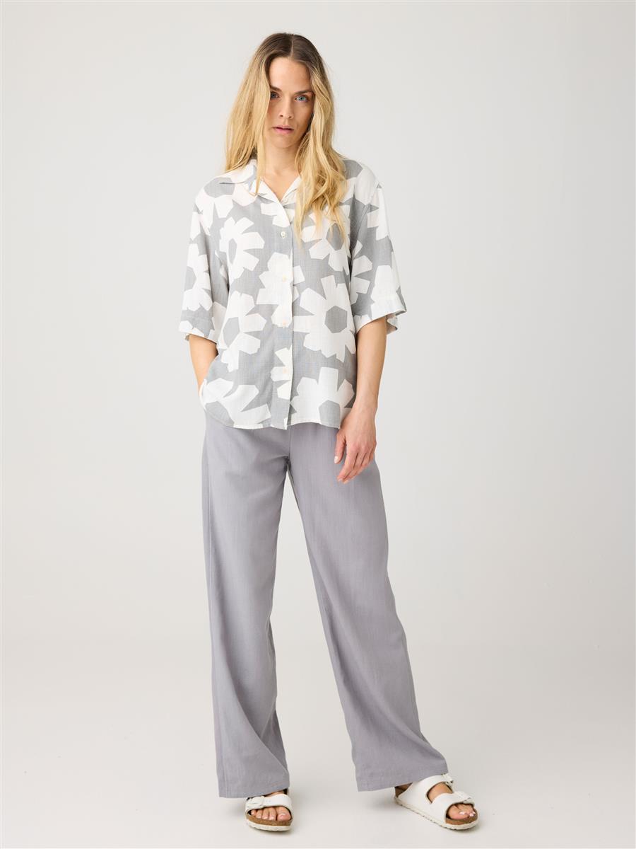 Linen-Mix Printed Shirt