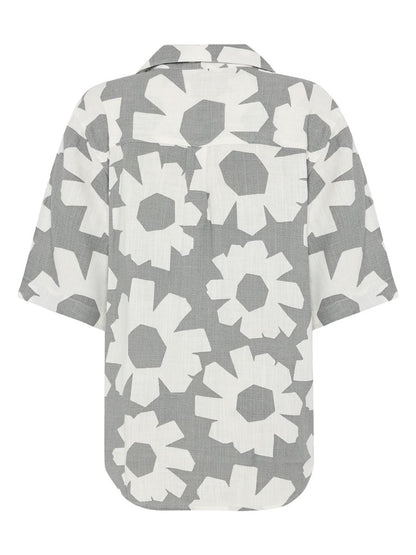 Linen-Mix Printed Shirt