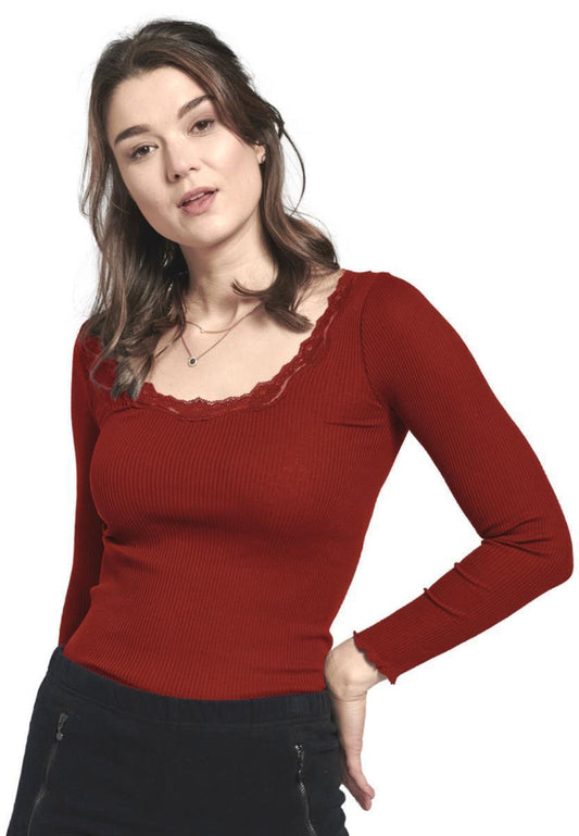 Langarmshirt mit Spitze