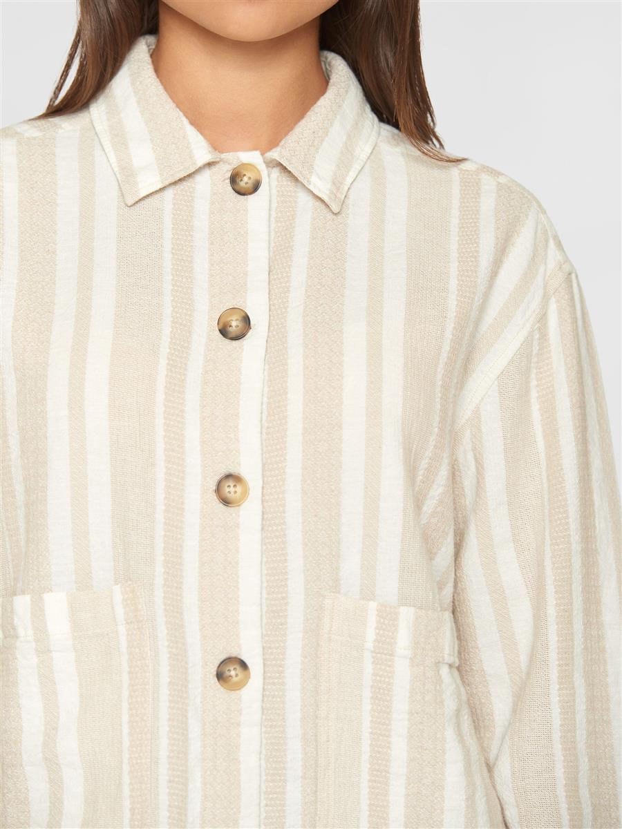 Jacquard Woven Stripe Regular Overshirt