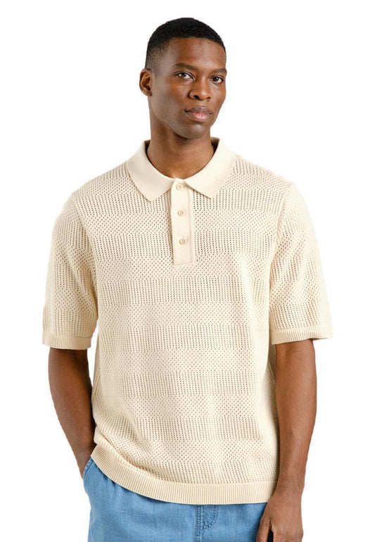 Knitted Polo Nogersund Vanilla White