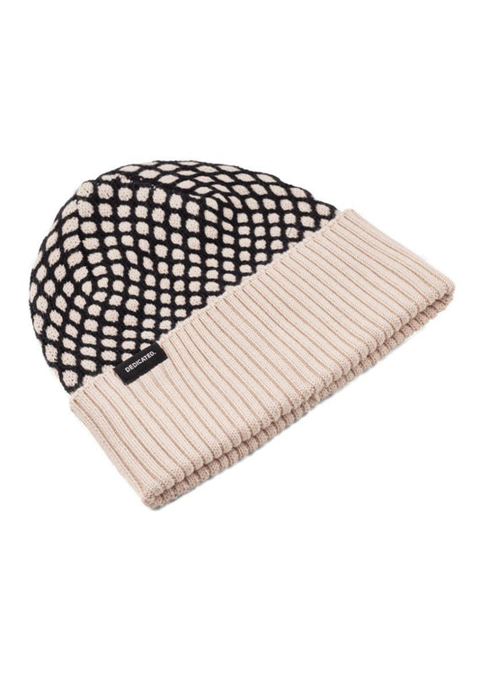 Beanie Hemavan Bubble Knit Black/Vanilla White