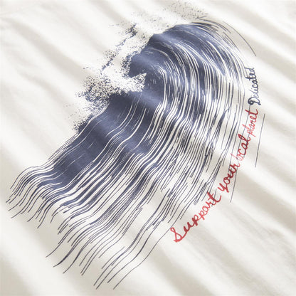 T-Shirt Stockholm Support Line Wave Off-White