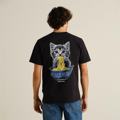T-Shirt Stockholm Cat And Noodles Black