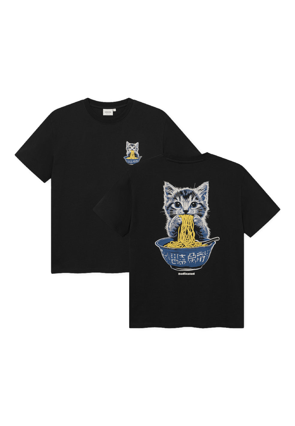 T-Shirt Stockholm Cat And Noodles Black