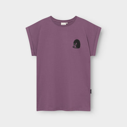 T-Shirt Visby Curious Cat Berry Purple