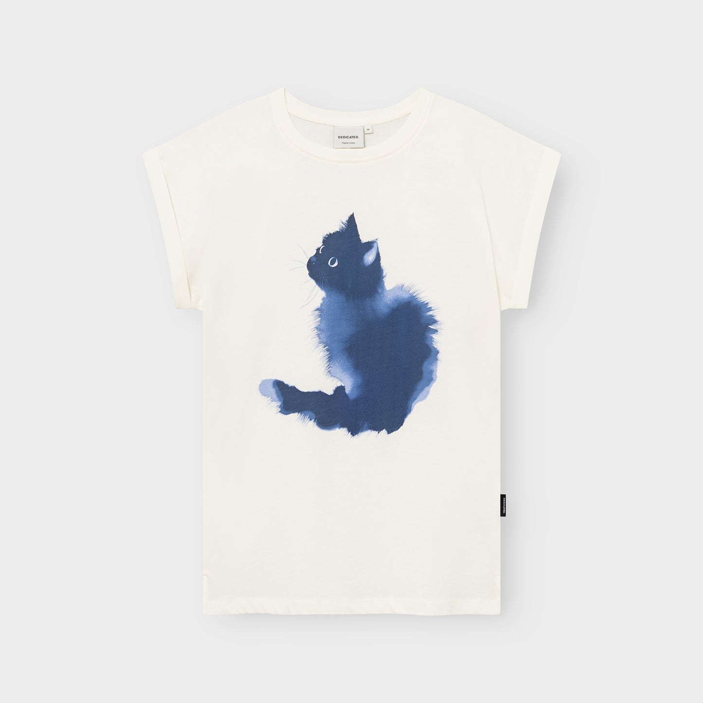 T-Shirt Visby Watercolor Cat Off-White