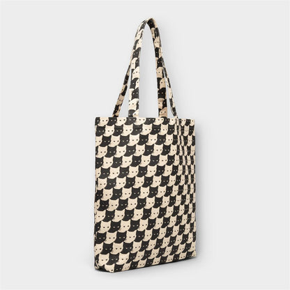 Tote Bag Torekov Pepita Cats Off-White
