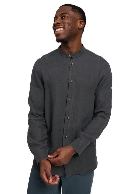 Stand Collar Linen Shirt
