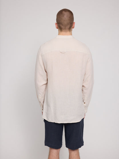 Stand Collar Linen Shirt