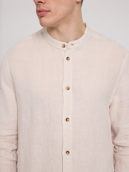 Stand Collar Linen Shirt