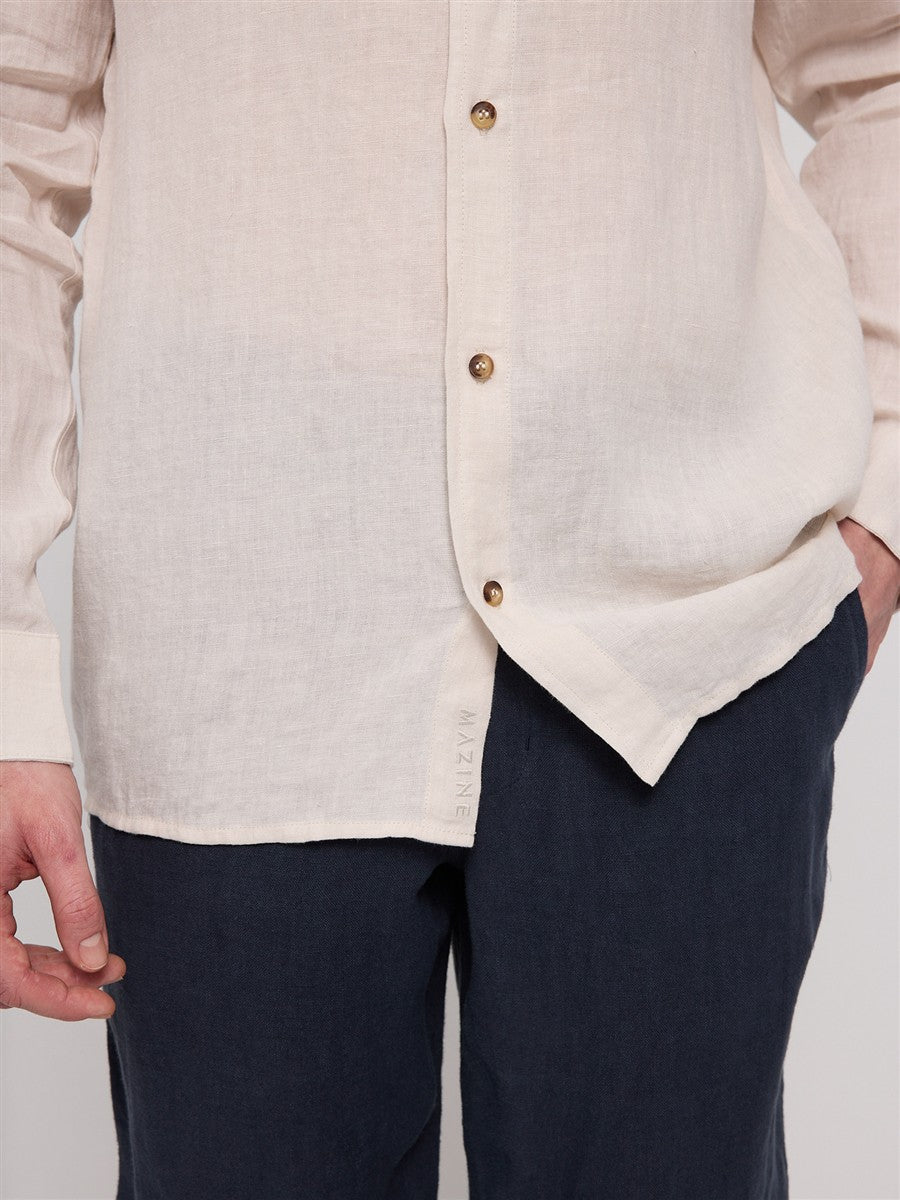 Stand Collar Linen Shirt