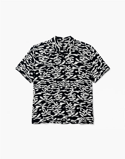 Printed Short Sleeve Crinkle Shirt