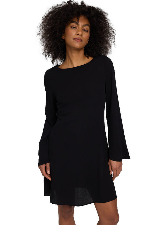 Wide Sleeve Crinkle Dress