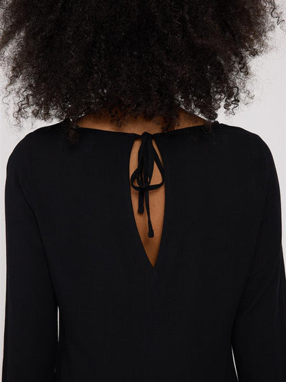 Wide Sleeve Crinkle Dress