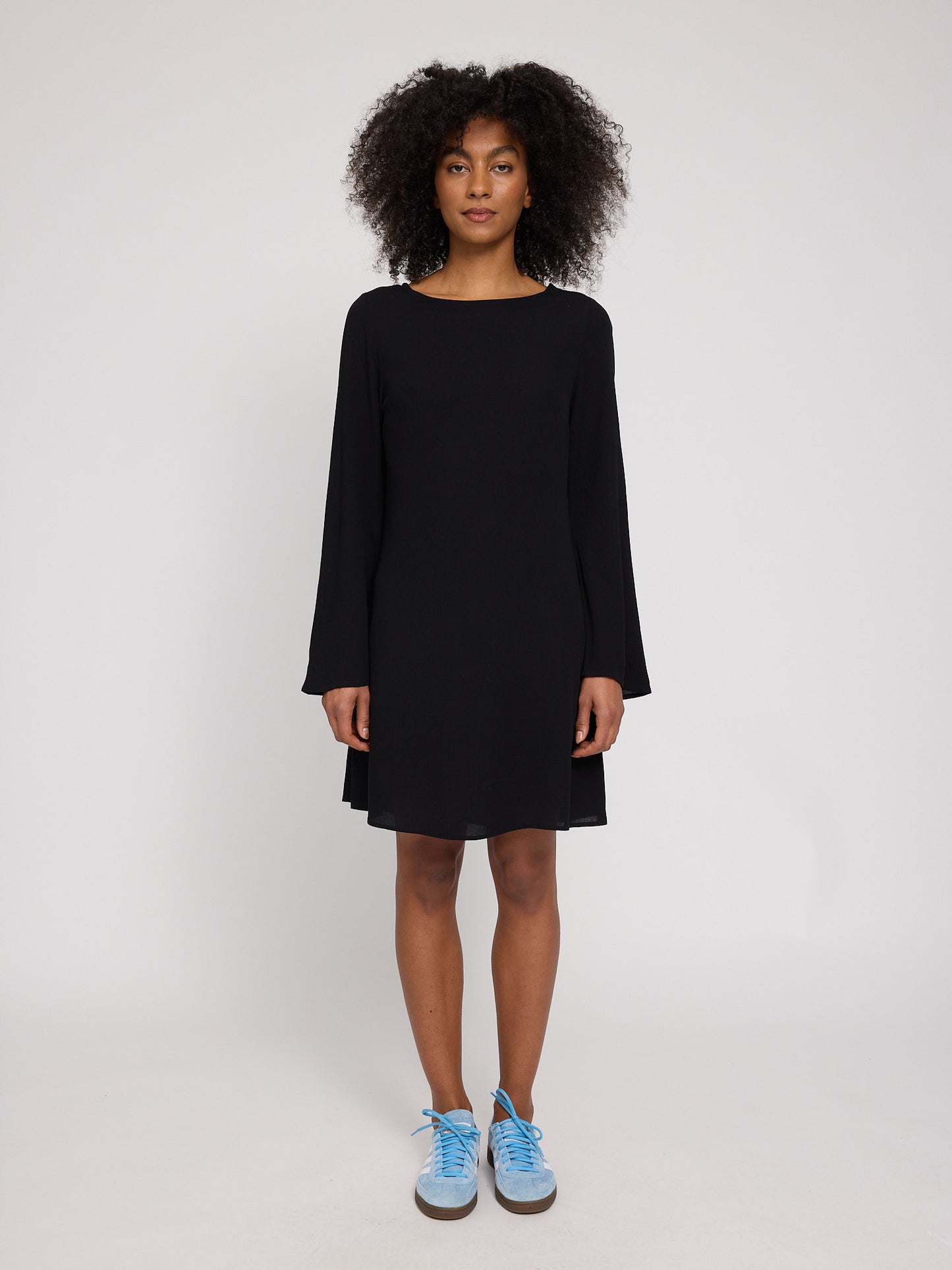 Wide Sleeve Crinkle Dress