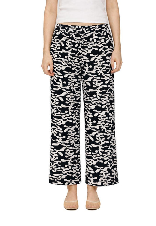 Printed Wide Leg Viscose Pants