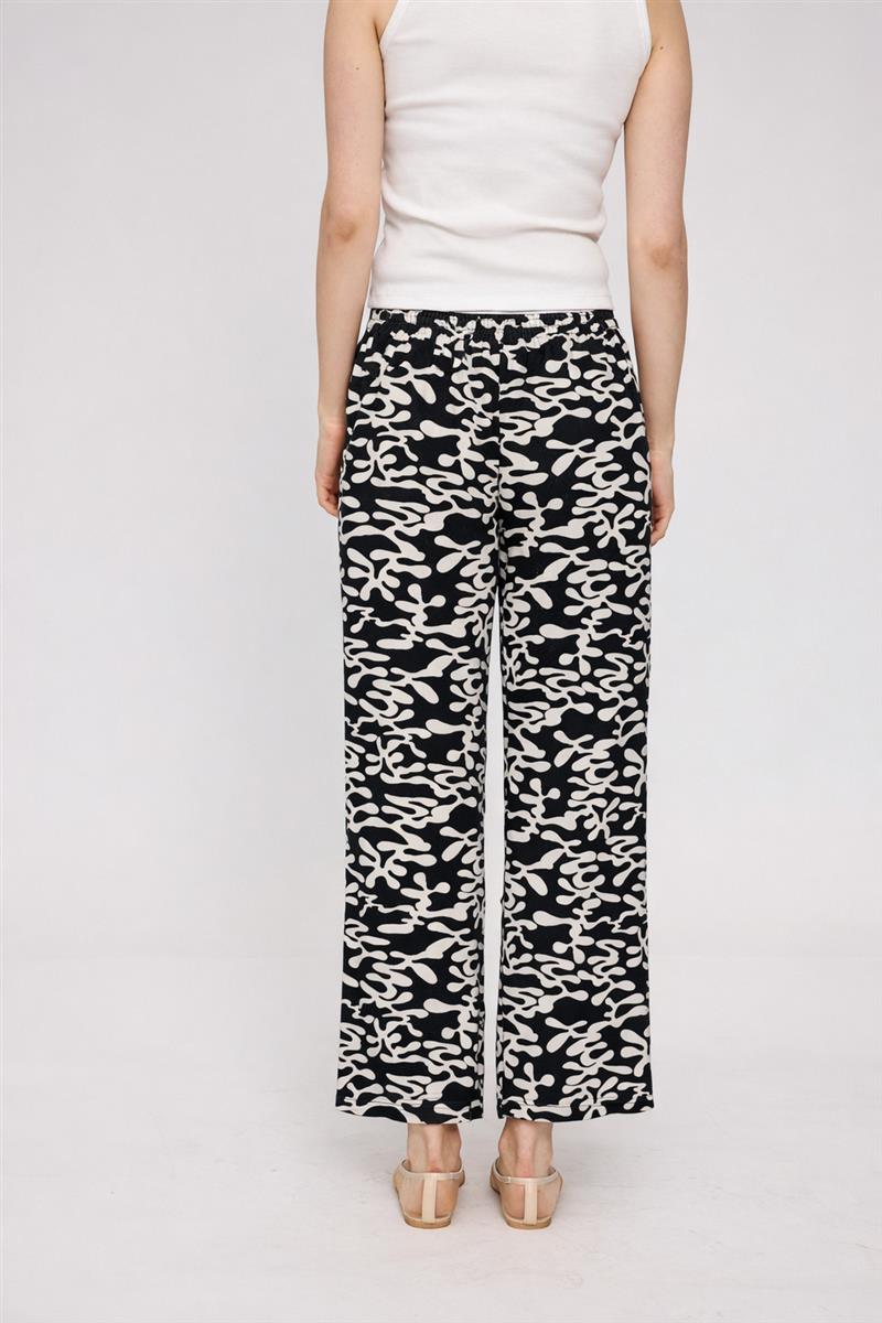 Printed Wide Leg Viscose Pants