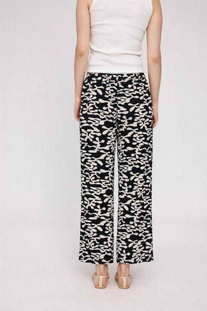 Printed Wide Leg Viscose Pants