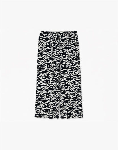 Printed Wide Leg Viscose Pants