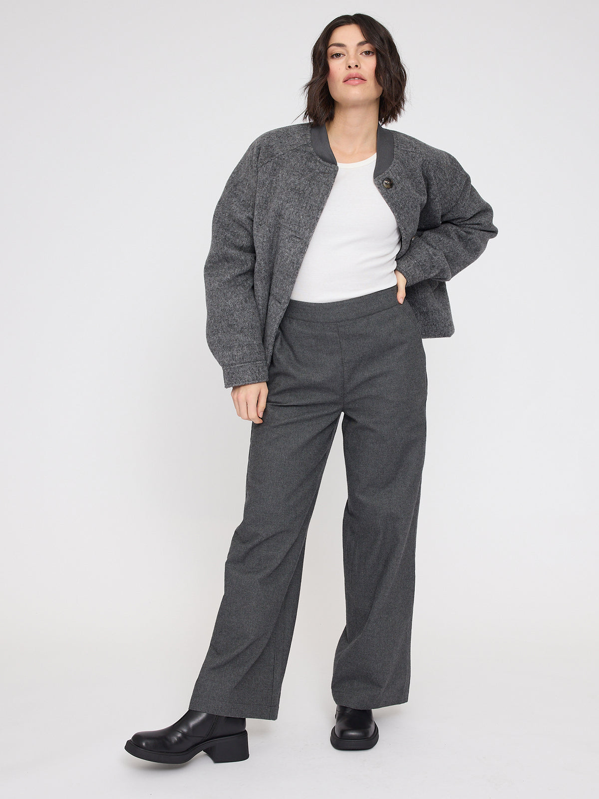 Wide Leg Flannel Pants