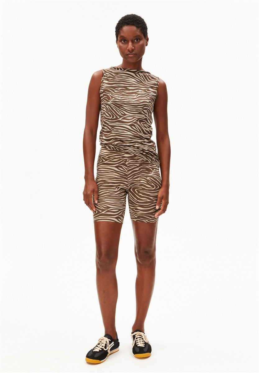 Zebra Print Boat Neck Top