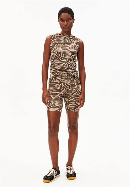 Zebra Print Boat Neck Top
