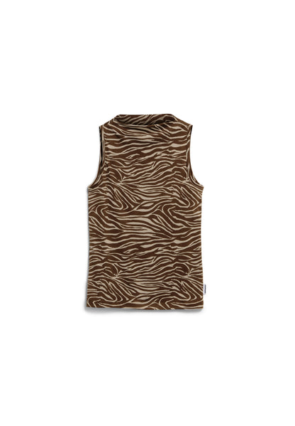 Zebra Print Boat Neck Top