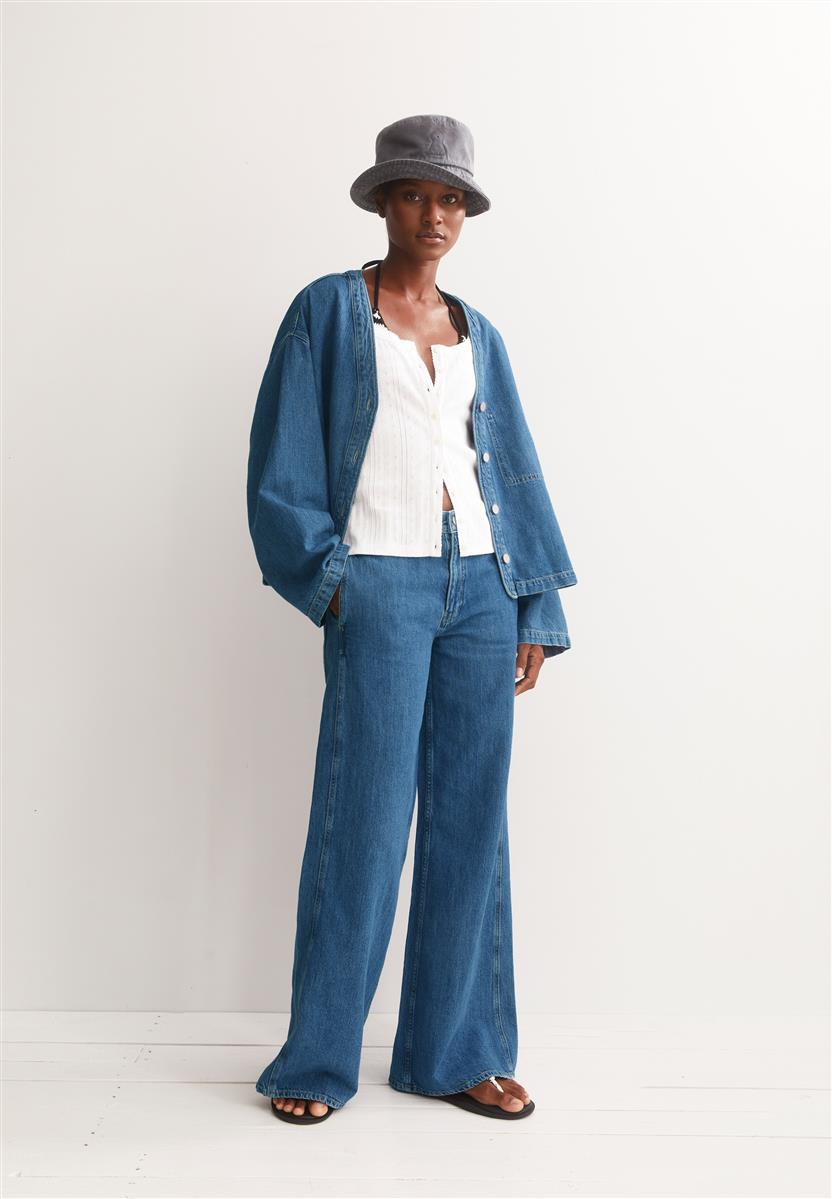 Linen Blend Denim Jacket