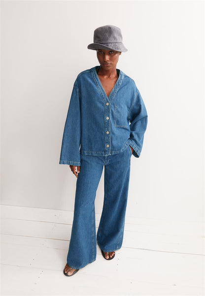 Linen Blend Denim Jacket