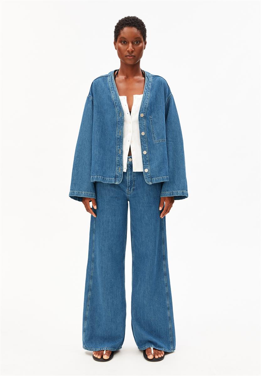 Linen Blend Denim Jacket