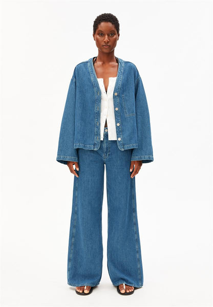 Linen Blend Denim Jacket