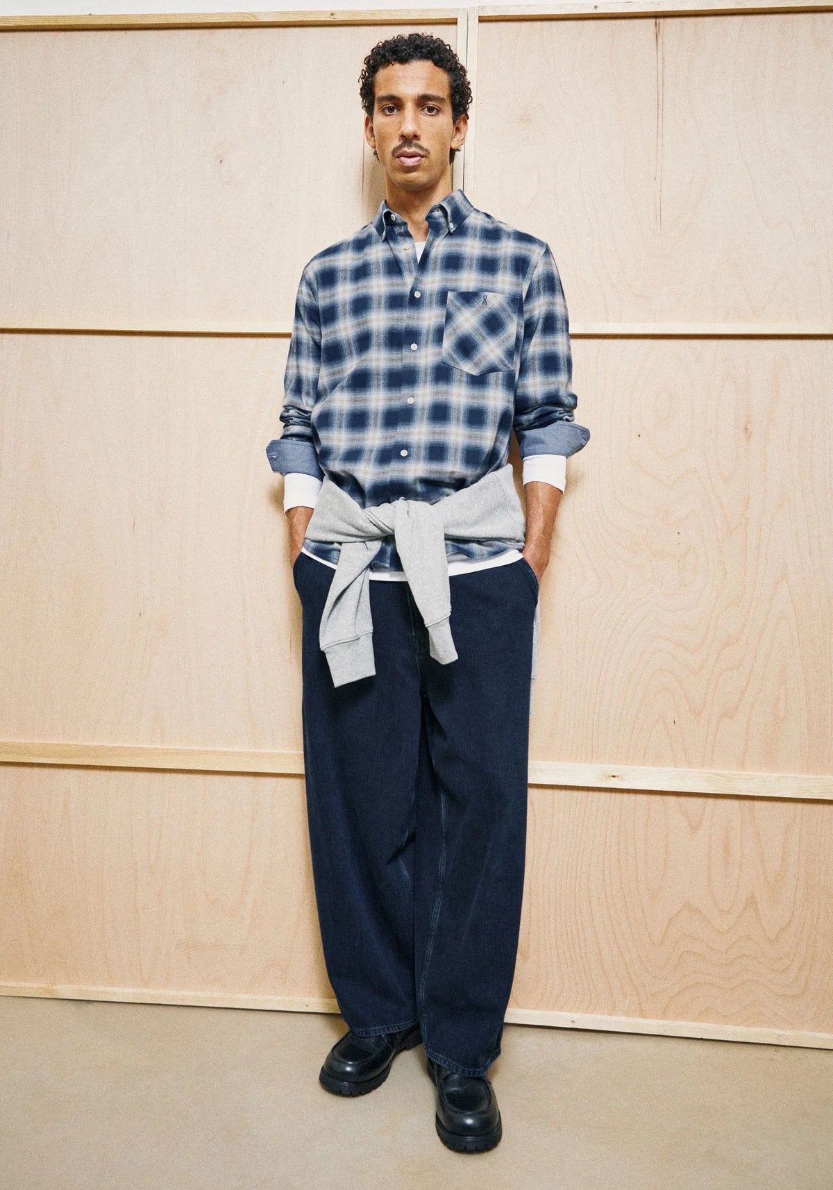 Cotton Check Longsleeve Shirt