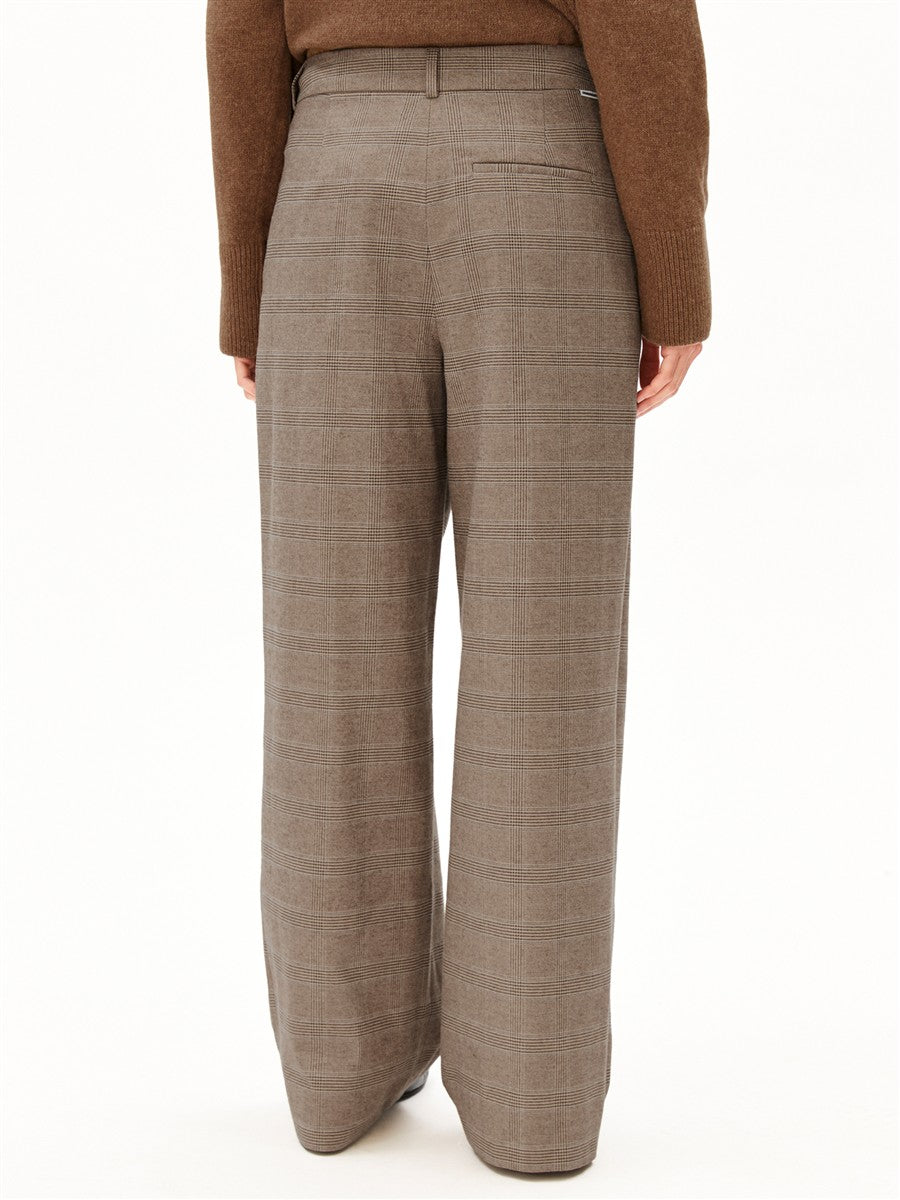 Check Wide Pleated Pant