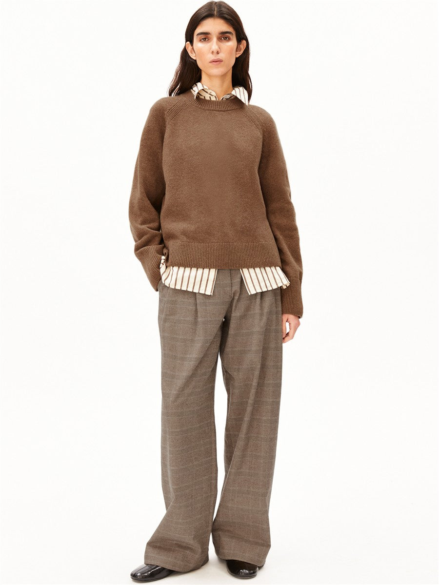 Check Wide Pleated Pant