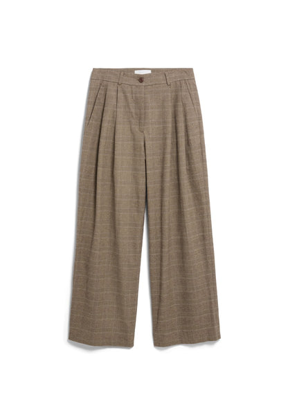 Check Wide Pleated Pant