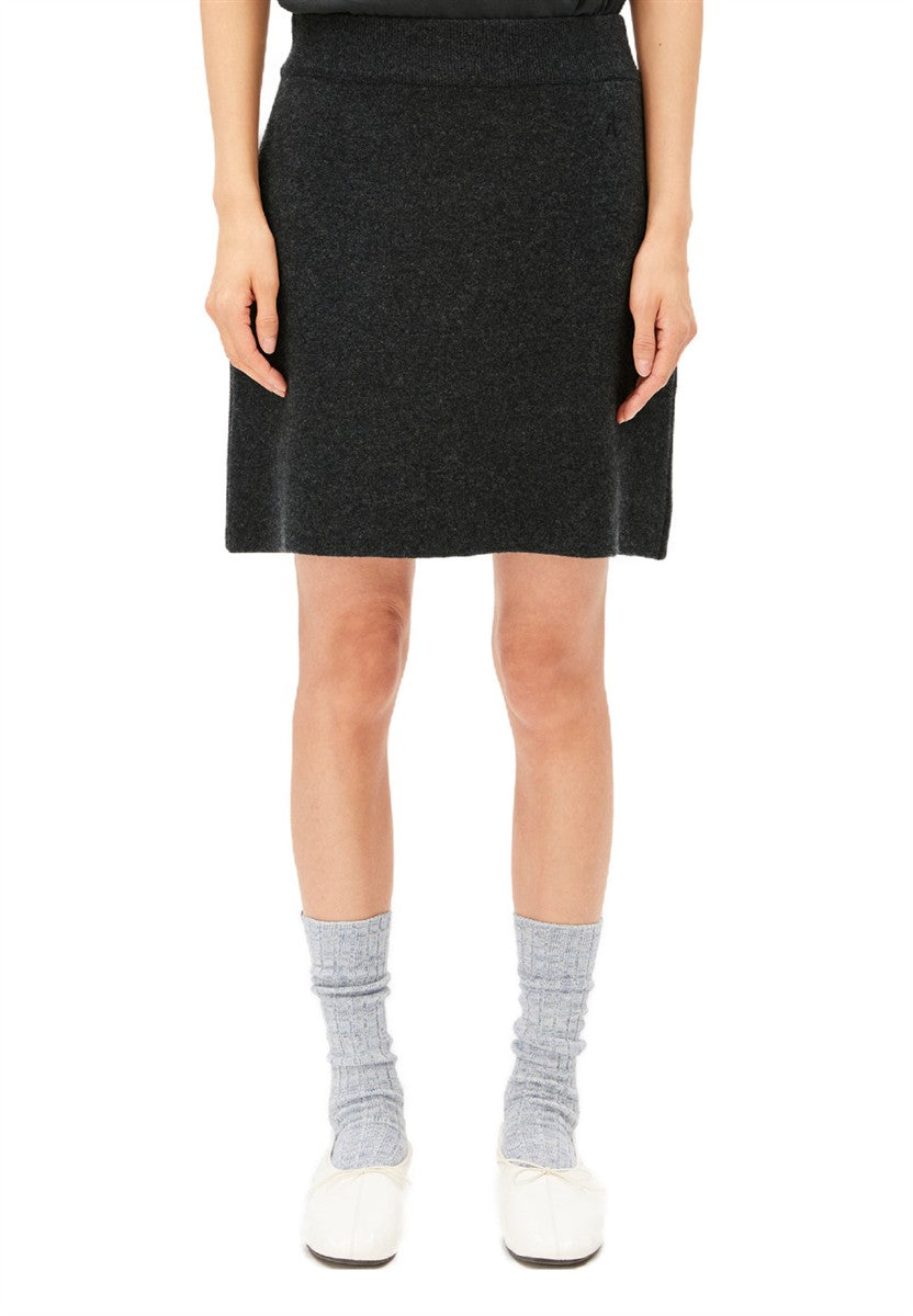 Cotton-Wool Mini Knit Skirt