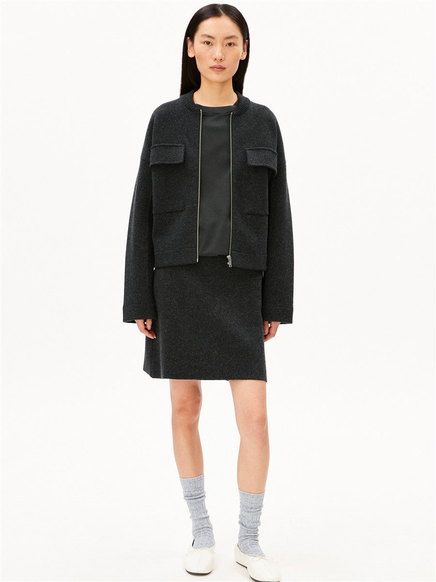 Cotton-Wool Mini Knit Skirt