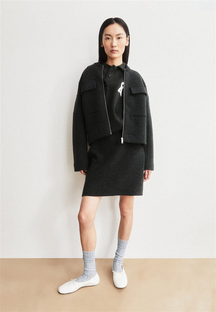 Cotton-Wool Mini Knit Skirt